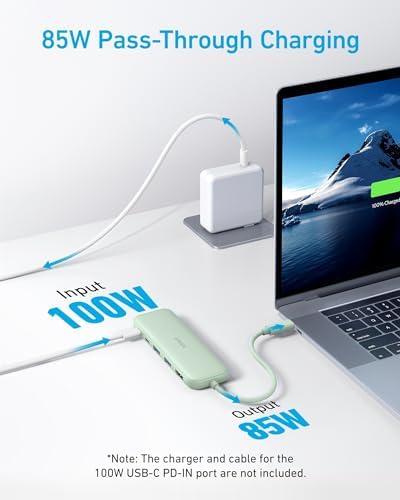 Anker USB C Hub, 5-in-1 USBC to HDMI Hub with 4K Display, 5Gbps USB-C and 2 5Gbps USB-A Data Ports for MacBook Pro, MacBook Air, Dell XPS, Lenovo Thinkpad, HP Laptops and More (Green)
