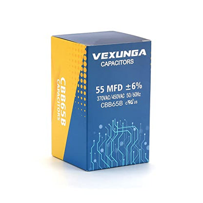 55uF 55 MFD 370VAC 440VAC 450VAC 50/60Hz CBB65 CBB65B Run Start Capacitor for AC Unit Fan Motor Start or Pool Pump or Air Condenser Straight Cool