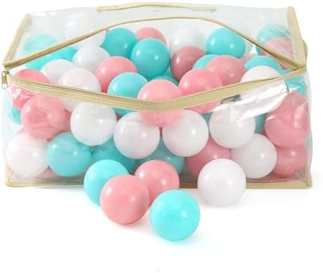 MoonxHome Ball Pit Balls for Toddlers, BPA Free Crush Proof Plastic Toy Balls for Ball Pit, Children's Pool Water Toys, Macaron Ocean Balls for Play Tent 2.15 Inch Pack of 100…