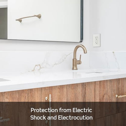 Leviton GFCI Outlet, 15 Amp, Self Test, Tamper-Resistant with LED Indicator Light, Protection from Electric Shock and Electrocution, GFTR1-W, White