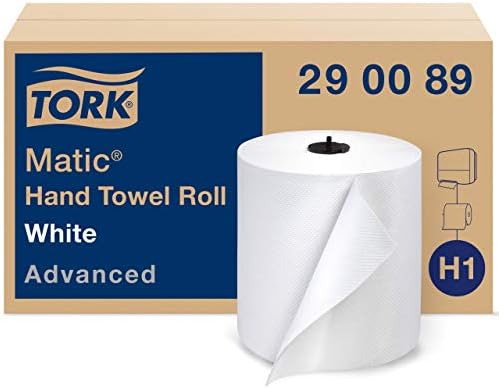 Tork Matic Paper Hand Towel Roll White H1 (6 Rolls) and Tork Mini Jumbo Toilet Paper Roll White T2 (12 Rolls)