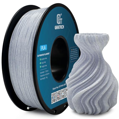 Geeetech Marble PLA Filament, Stone-Like Appearance, 1.75mm 3D Printing Filament 1kg(2.2lbs), Dimensional Accuracy +/- 0.02 mm, Marble White-Blue Stone Color, Fit Most FDM Printer