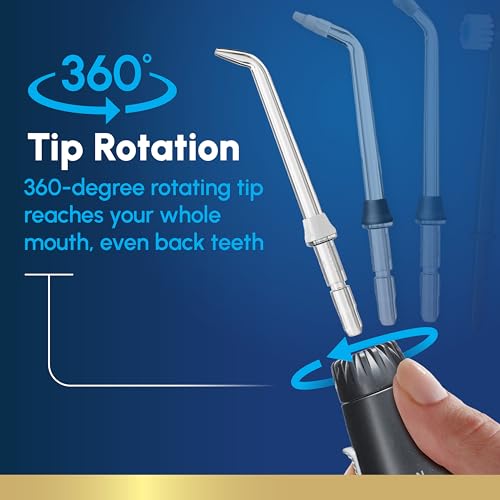Waterpik Aquarius Water Flosser For Teeth Cleaning, Gums, Braces, Dental Care, Electric Power With 10 Settings, 7 Tips For Multiple Users And Needs, ADA Accepted, Black WP-662, Packaging May Vary