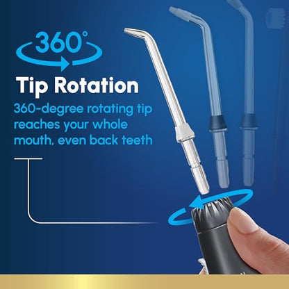 Waterpik Aquarius Water Flosser For Teeth Cleaning, Gums, Braces, Dental Care, Electric Power With 10 Settings, 7 Tips For Multiple Users And Needs, ADA Accepted, Black WP-662, Packaging May Vary