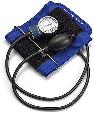 PARAMED Aneroid Sphygmomanometer – Manual Blood Pressure Cuff with Universal Cuff 8.7-16.5" and D-Ring – Carrying Case in The kit – Blue – Stethoscope Not Included
