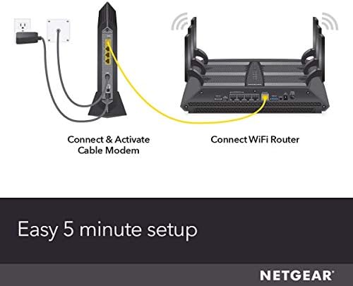 NETGEAR Nighthawk Cable Modem CM1200 - Compatible with All Cable Providers Including Xfinity by Comcast, Spectrum, Cox | for Cable Plans Up to 2 Gigabits | 4 x 1G Ethernet Ports | DOCSIS 3.1, Black