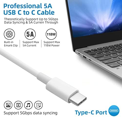 Mac Book Pro Charger - 118W USB C Charger Fast Charger Compatible with MacBook Pro, MacBook Air, M1 M2 M3 M4, iPad pro, Samsung Galaxy and All USB-C Devices, 6.6ft Cable
