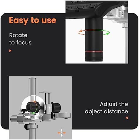 Andonstar AD407 Pro 3D HDMI Soldering Digital Microscope with Pro Metal Stand 4MP UHD and 7 inch Adjustable LCD Screen USB Video Microscopes for Phone Repairing SMT SMD DIY