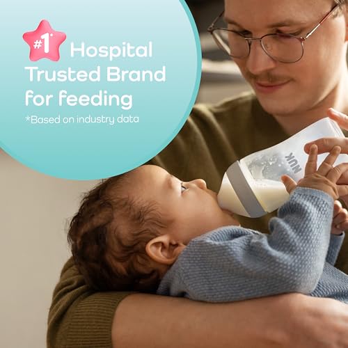 NUK Perfect Match Slow Flow 2-in-1 Natural and Anti-Colic Bottle, 5oz., 4 Pack, BPA Free