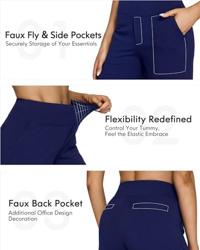 G4Free Yoga Pants Women Wide Leg Pants with Pockets High Waist Stretch Dress Casual Sweatpants Petite/Regular/Tall