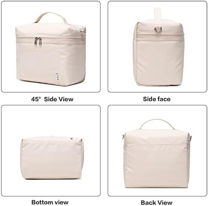 NOL Natural Organic Lifestyle Insulated Lunch Bags for Women Cooler Bag Lightweight Nylon Waterproof Lunch Box For Work（Medium, Cream