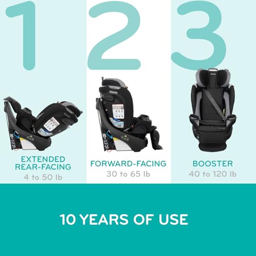 Evenflo Revolve360 Extend Convertible Car Seat with 360 Degree Rotation, Extended Rear-Facing, Forward-Facing, Booster Mode, and Secure Latch Install, Revere Gray