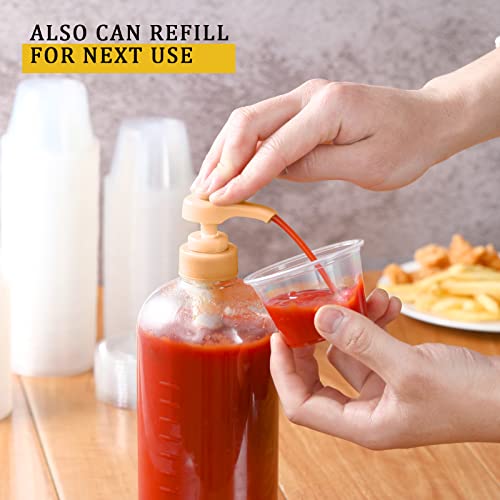 VITEVER [120 Sets - 4 oz ] Portion Cups With Lids, Small Plastic Containers with Lids, Airtight and Stackable Souffle Cups, Jello Shot Cups, Sauce Cups, Condiment Cups for Lunch, Party, Trips