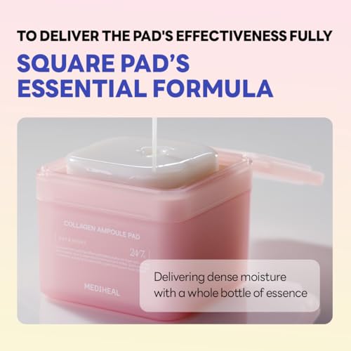 MEDIHEAL Collagen Ampoule Toner Pads [Disney Pixar Edition] - Skin Firming & Restore Elasticity & Deep Hydration - Tighten Wrinkles & Lines - Vegan Face Gauze, Full size 100 + Refill 100 (200 Pads)