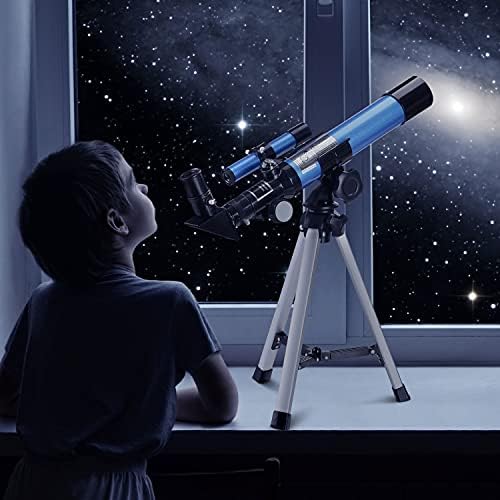 AOMEKIE Telescopes 40/400 with Tabletop Tripod 2 Eyepieces Portable Telescopes for Astronomy Beginners with Finderscope and Compass,Space, Gifts