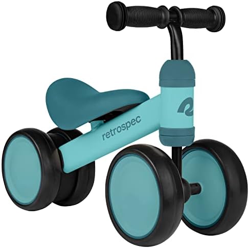 Retrospec Cricket Baby Walker Balance Bike with 4 Wheels for Ages 12-24 Months - Baby Toys & Toddler Toys for 1 Year Olds - Ride On Bicycle - Boys & Girls