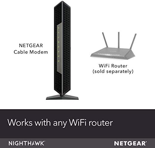 NETGEAR Nighthawk Cable Modem CM1200 - Compatible with All Cable Providers Including Xfinity by Comcast, Spectrum, Cox | for Cable Plans Up to 2 Gigabits | 4 x 1G Ethernet Ports | DOCSIS 3.1, Black