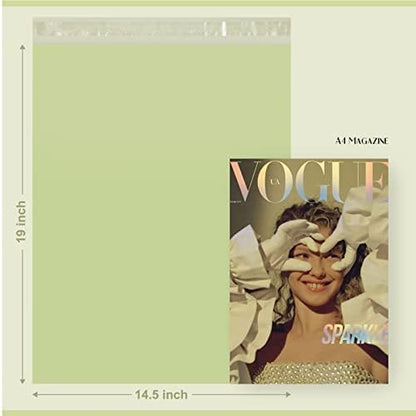 Metronic Poly Mailers 14.5X19 100PC, Strong Adhesive Shipping Bags for Clothing, Waterproof and Tear-Proof Shipping Envelopes, Packaging Bags Mailers Poly Bags, Avocado Green
