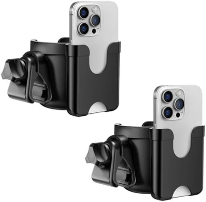 Guiseapue 2 Packs Cup Holder for Walker: Stroller Cup Holder Attachment with Phone Holder, Wheelchair/Stroller Accessories for Uppababy, Nuna, Doona, Bike, Scooter, Baby Travel Essential