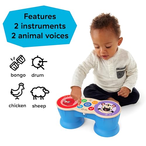 Baby Einstein Upbeat Tunes Magic Touch Wooden Drum Musical Toy Ages 6 Months +