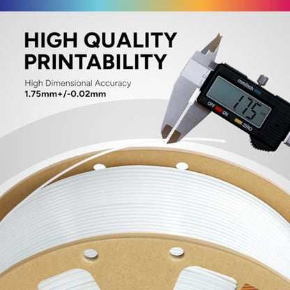 OVERTURE PLA Filament 1.75mm, Neatly Wound 3D Printer Filament 1kg Spool (2.2lbs), Dimensional Accuracy +/- 0.02 mm, Fit Most FDM 3D Printers (Cold White 1-Pack)