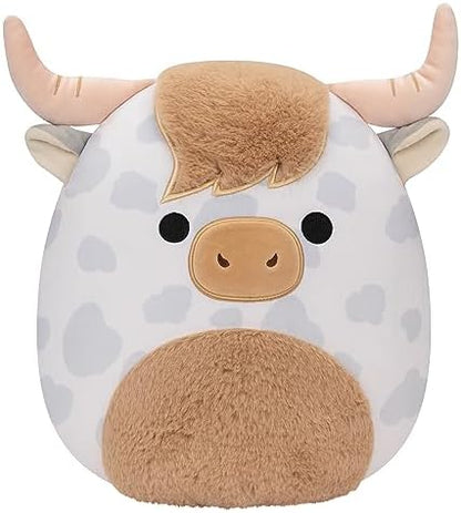 Squishmallows Original 12-Inch Borsa Spotted Highland Cow - Medium-Sized Ultrasoft Official Jazwares Plush