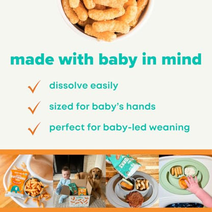 Puffworks Baby Organic Peanut Butter Puffs, Perfect for Early Peanut Introduction, Plant-Based Protein, USDA Organic, Gluten-Free, Vegan, Non-GMO, Kosher, 0.5 Ounce (Pack of 12)
