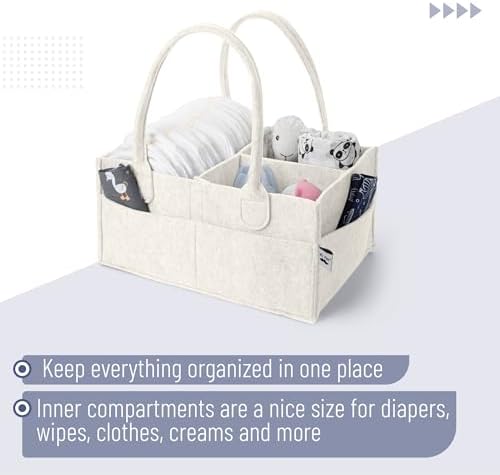 Mr. Pen- Baby Diaper Caddy Organizer, Beige, Baby Organizer, Car Diaper Caddy