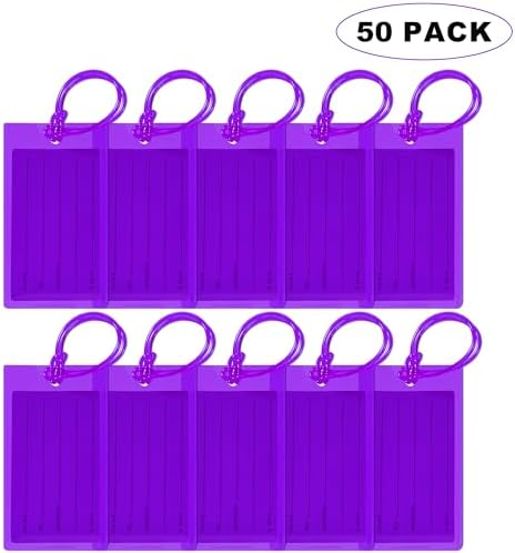 50 Pack Luggage Tags for Suitcases, Airplane Travel Essentials for Flying, International Travel Must Haves, and Luggage Accessories by Sodsay