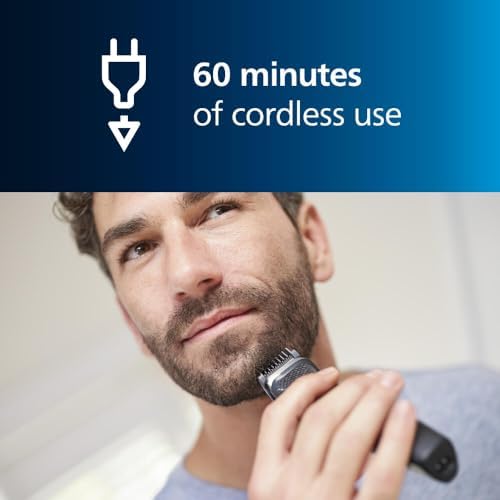 Norelco Philips Multigroom 3000 Series, All-in-One Trimmer, Beard Trimmer and Hair Clipper, 15-Piece Men's Grooming Kit for Head, Beard, Face, Nose, Ears, No Blade Oil Needed, Soft Pouch, MG3770/40