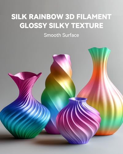 SUNLU Silk Rainbow PLA Filament, Multicolor Silk 3D Printer Filament 1.75mm +/- 0.02mm, Fast Color Change Each 8 Meters, 330 Meters, 1kg/2.2lbs, Silk Rainbow Filament(Cyan-Magenta-Blue)