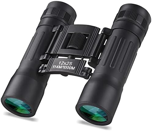 12x25 Compact Binoculars, High Powered Easy Focus Binoculars, Portable Large Eyepiece Binocular for Adults Kids Bird Watching,Opera Concert, Travel, Hiking, Outdoor Scenery, Football Game