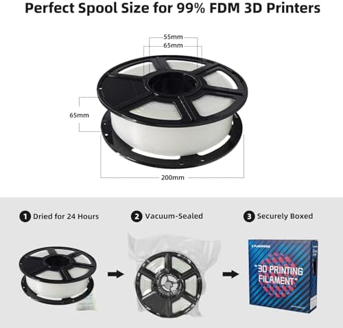 FLASHFORGE PLA Filament 1.75mm, 3D Printer Filament 1kg (2.2lbs) Spool, Dimensional Accuracy +/- 0.02mm, 3D Printing Filament Easy to Use and Fits for Most FDM 3D Printers (Natural)