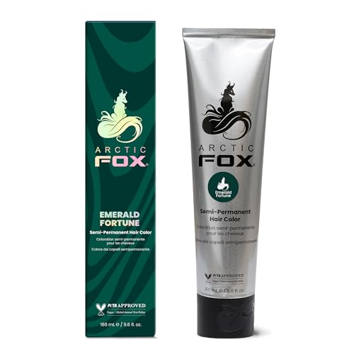 Arctic Fox Semi-Permanent Hair Color Dye, Emerald Fortune, Vibrant Teal Green, Vegan & Cruelty-Free, Ammonia-Free, Hydrating Formula, For All Hair Types, 5.6 Fl Oz (Pack of 2)