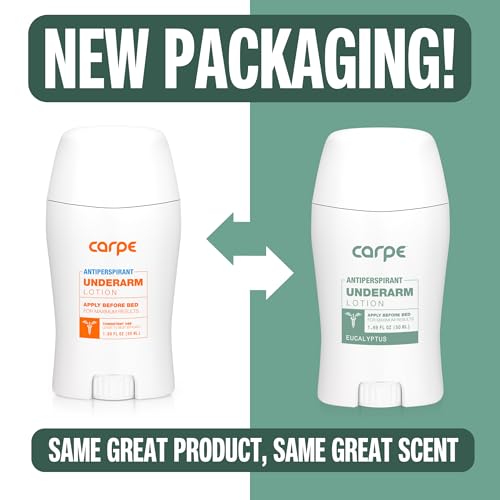 Carpe Underarm Antiperspirant and Deodorant, Clinical strength with all-natural Eucalyptus scent, Combat excessive sweating Stay fresh and dry, Great for hyperhidrosis