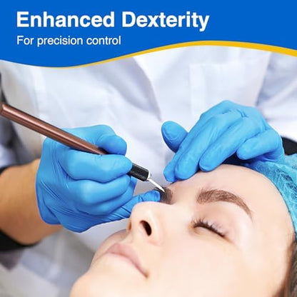 Schneider Nitrile Exam Gloves, Blue Disposable Gloves, Medical Grade, Food Grade, Latex Free, Powder Free