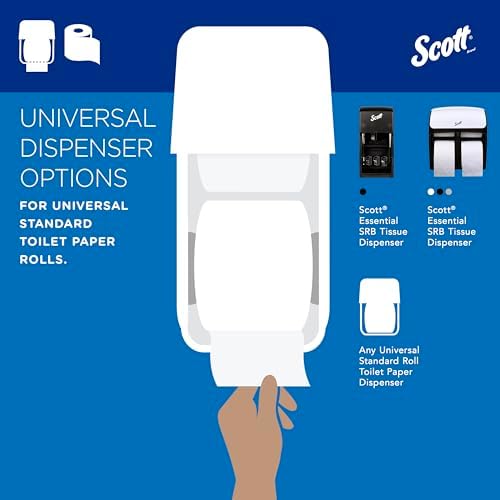 Scott Professional Standard Roll Bulk Toilet Paper (48040), 2-Ply, Elevated Design, White, Individually Wrapped (40 Rolls of 550 Sheets, 22,000 Sheet Total)