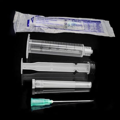 100Pack Disposable 5ml Syringe with 21G 1.5inch Needle Lab Supplies, Individually Packaged
