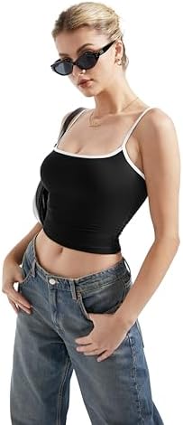 SUUKSESS Women Sexy Square Neck Tank Top Summer Y2K Going Out Basic Cami Shirt