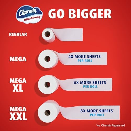 Charmin Ultra Strong Toilet Paper, 18 Mega XL Rolls = 108 Regular Rolls