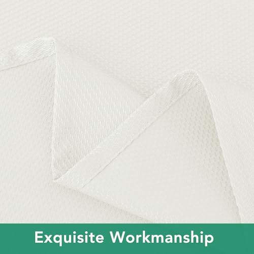 Biscaynebay Textured Fabric Round Tablecloths 90", Ivory Water Resistant Washable Table Cloths Circle Folding Table Covers Linen for Dining, Kitchen, Wedding, Parties etc