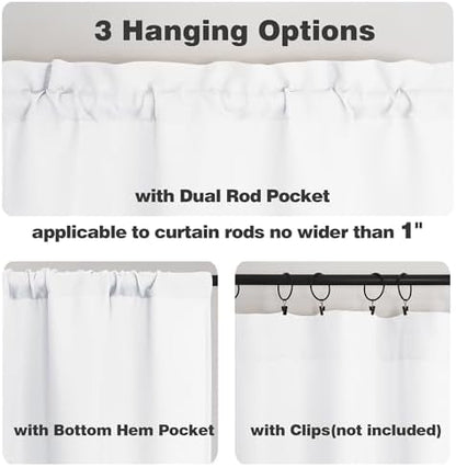 Chyhomenyc White Curtains 84 Inch Length 2 Panels Set, Faux Linen Textured Semi Light Filtering Soft Airy Farmhouse Curtain Drapes for Living Room Bedroom, Cortinas para Sala, 40Wx84L