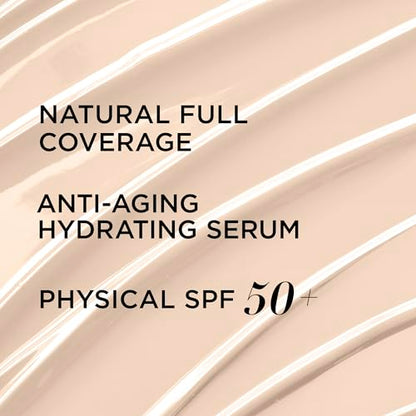 IT Cosmetics CC+ Cream - Full-Coverage Foundation With SPF 50, Color Corrector & Anti-Aging Serum, Formulated With Niacinamide & Hyaluronic Acid, Natural Finish, For All Skin Types, 1.08 fl oz