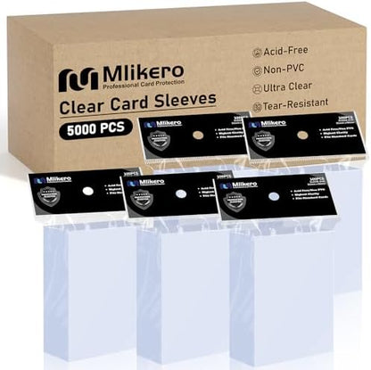 5000 Counts Card Sleeves, Clear Penny Sleeves for Trading Cards, Baseball Card Sleeves, Soft Trading Cards Sleeve Fit for MTG, TCG, Baseball Cards, Football Cards, Game Cards