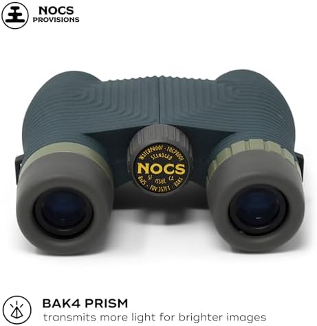 Nocs Provisions Standard Issue 8x25 Waterproof Binoculars, 8X Magnification, Bak4 Prism, Wide View Multi-Coated Lenses for Bird Watching, Hiking & Backpacking - Cypress Green II