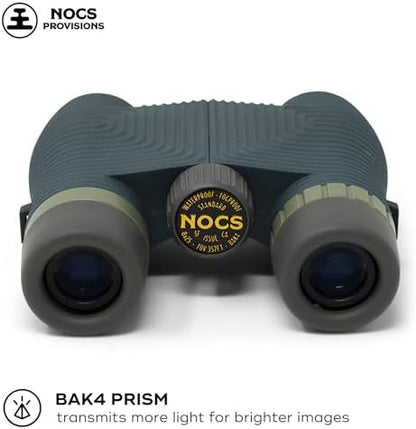 Nocs Provisions Standard Issue 8x25 Waterproof Binoculars, 8X Magnification, Bak4 Prism, Wide View Multi-Coated Lenses for Bird Watching, Hiking & Backpacking - Cypress Green II