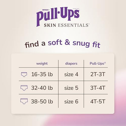 Pull-Ups Girls' Skin Essentials Potty Training Pants, Training Underwear, 3T-4T (32-40 lbs), 68 Ct