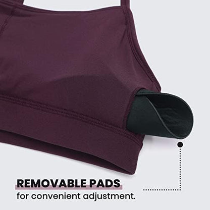 CRZ YOGA Butterluxe Womens Y Back Sports Bra - Padded Racerback Low Impact Spaghetti Thin Strap Workout Yoga Top