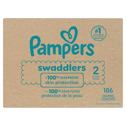 Pampers Baby Diapers - Swaddlers - Size 2, 186 Count, Ultra Absorbent Disposable Infant Diaper