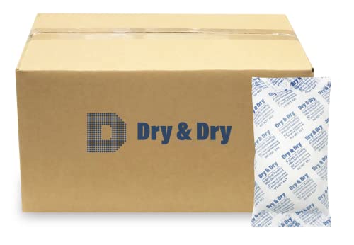 Dry & Dry 300 Gram [50 Packets] Silica Gel Packets Desiccants, Silica Packets - Rechargeable Silica Gel Packs, Desiccants Packets, Silica Gel